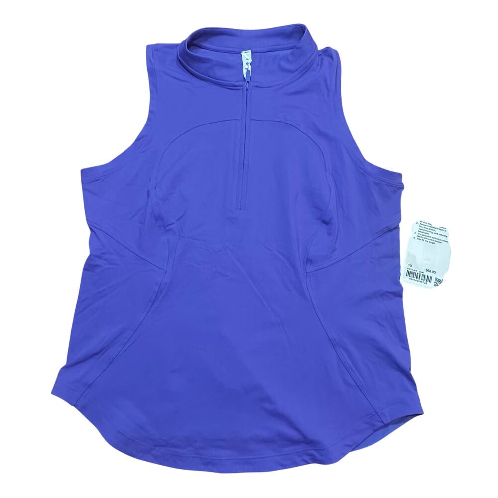 NEW Lululemon Front Zip Mock Neck Tennis Tank sz 10